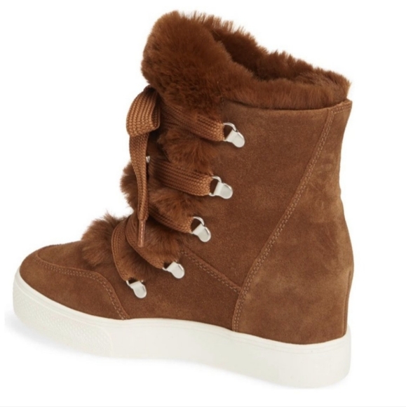Steve Madden Women's Wharton Faux Fur Bootie Brown Size 8.5 M